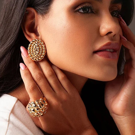 BOUCLE D'OREILLE CÉLINE SUBLIME TORSADÉE PLAQUÉ OR 18K