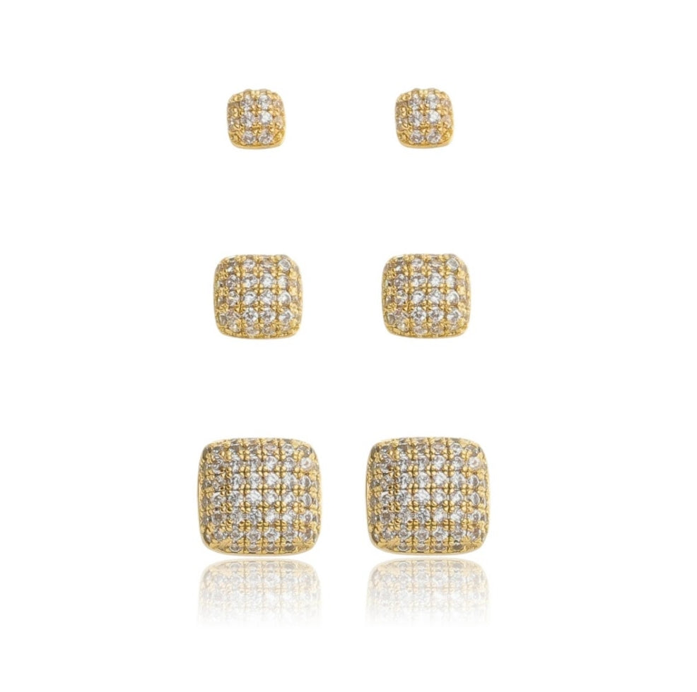 3 BOUCLES D'OREILLES ELSA 18K