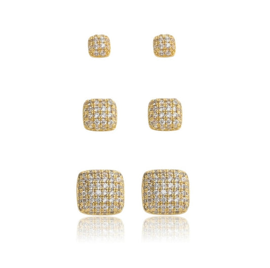 3 BOUCLES D'OREILLES ELSA 18K
