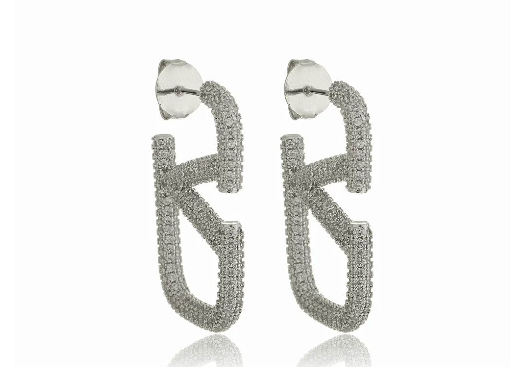 BOUCLES D'OREILLES BELLA ARGENT RHODIÉ