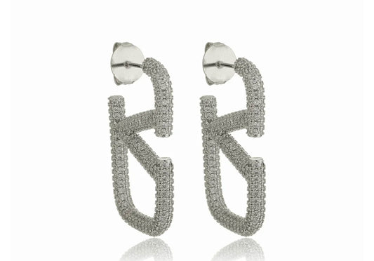 BOUCLES D'OREILLES BELLA ARGENT RHODIÉ