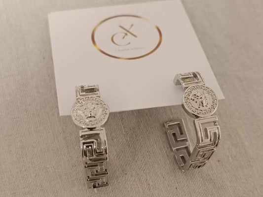BOUCLES D'OREILLES CRÉOLES LADY ARGENT RHODIÉ