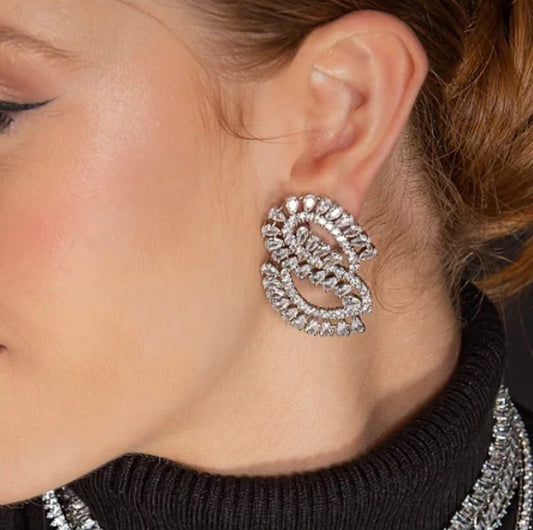 BOUCLES D'OREILLES ESMERALDA GLAMOUR RHODIUM